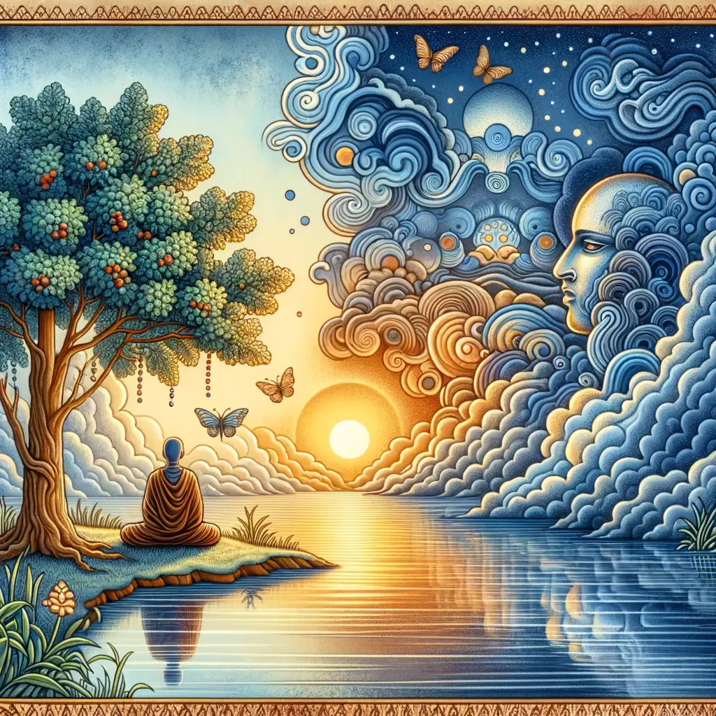 Whispers of Tranquility: Sunset Serenity Under the Oak Tree