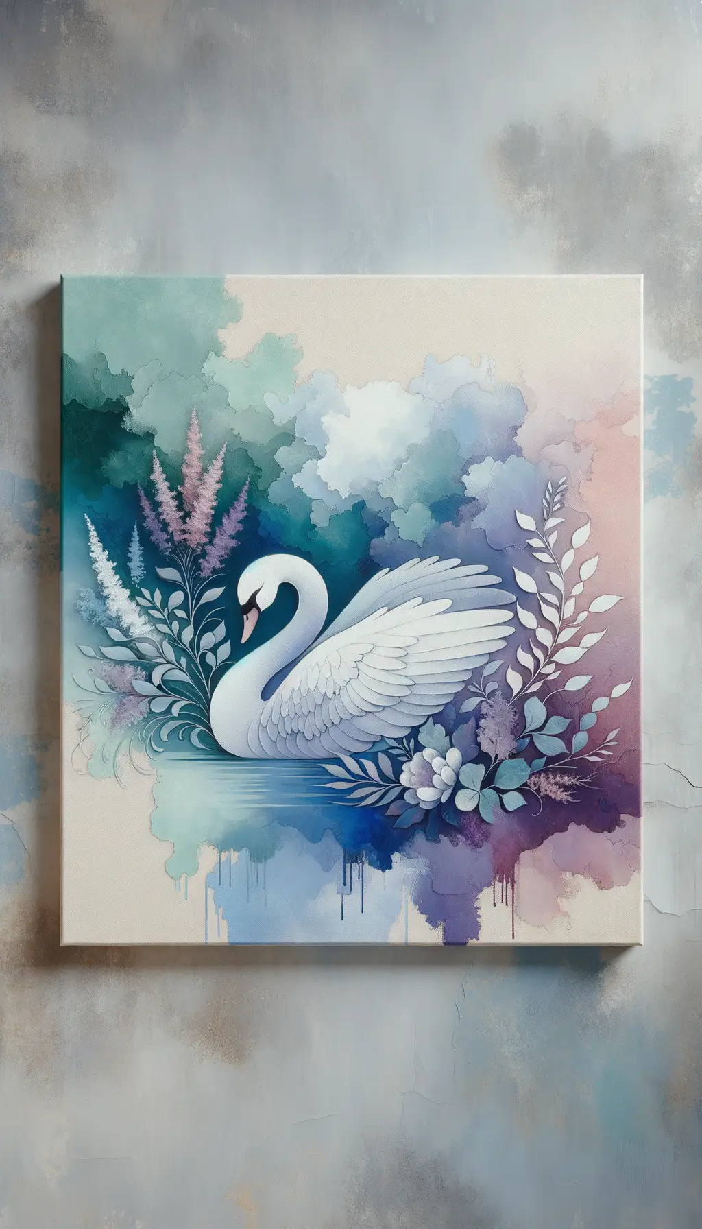 Glimmers of Tranquil Reverie: Swan's Dance in Lavender Dreams