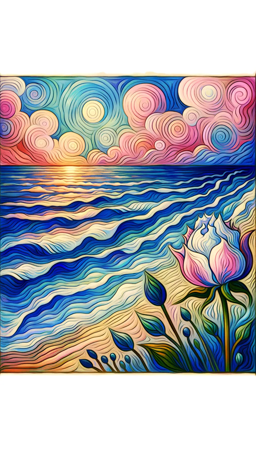 Whispers of Transformation: Ocean Therapy in Pastel Pink