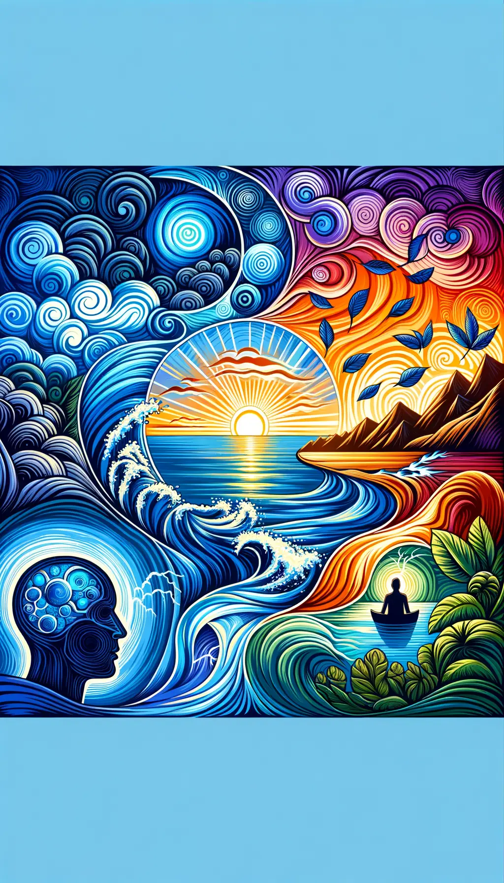 Ebbing Storm, River's Whisper: Sunset of Inner Peace