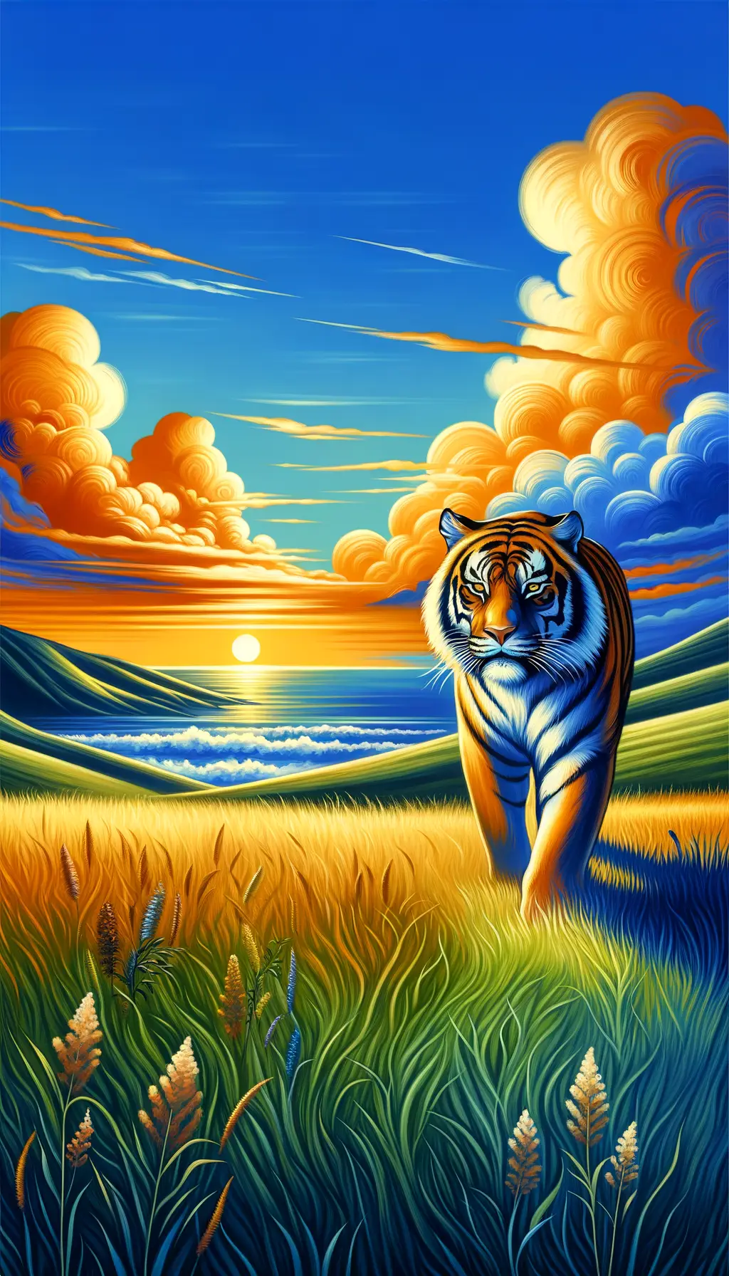 Ethereal Echoes: A Tiger's Solace in Anxious Seas