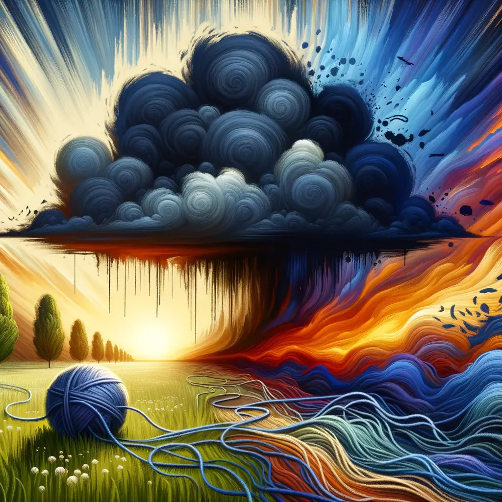 Whispers of Resilience: Storm Clouds, Tangled Threads, and Tranquil Meadows