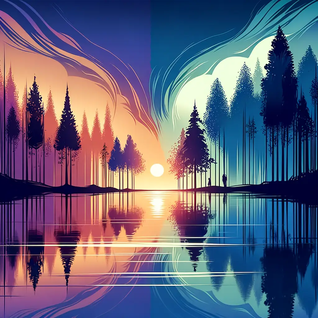 Whispers of Strength: Sunset Reverie in the Forest