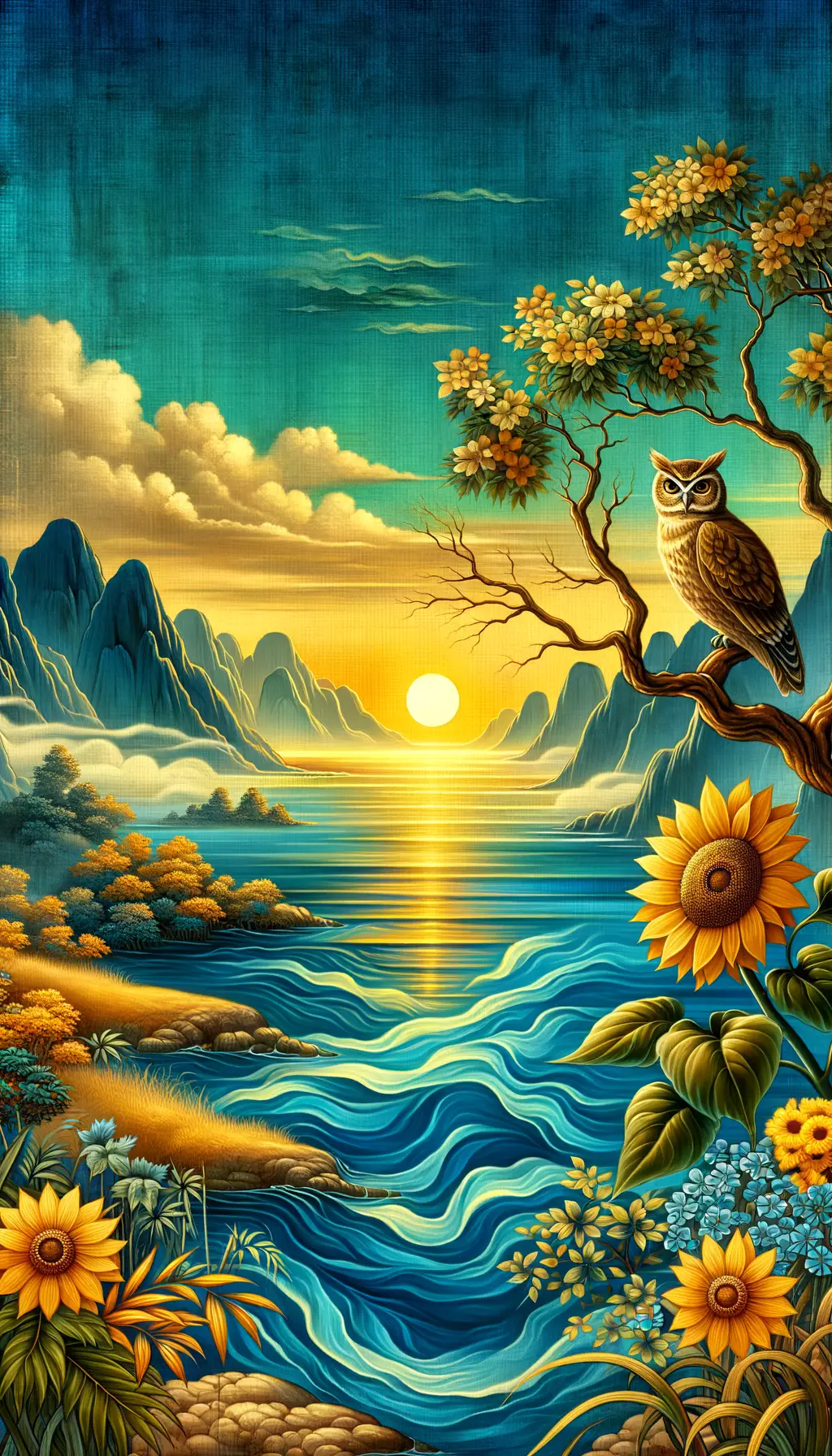 Songs of Solace: Wisdom's Watch Over Sunlit Horizons