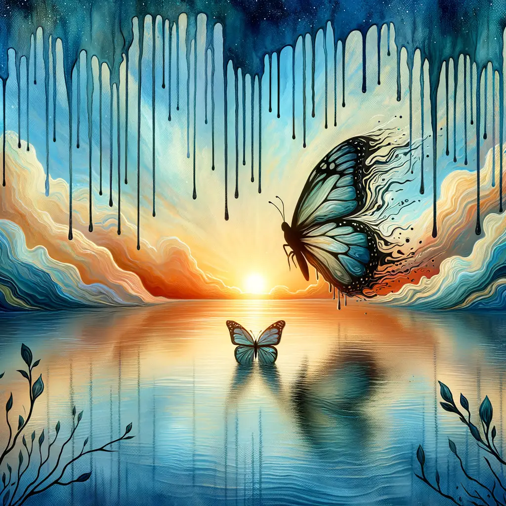 Tranquil Metamorphosis: A Reflection in Azure