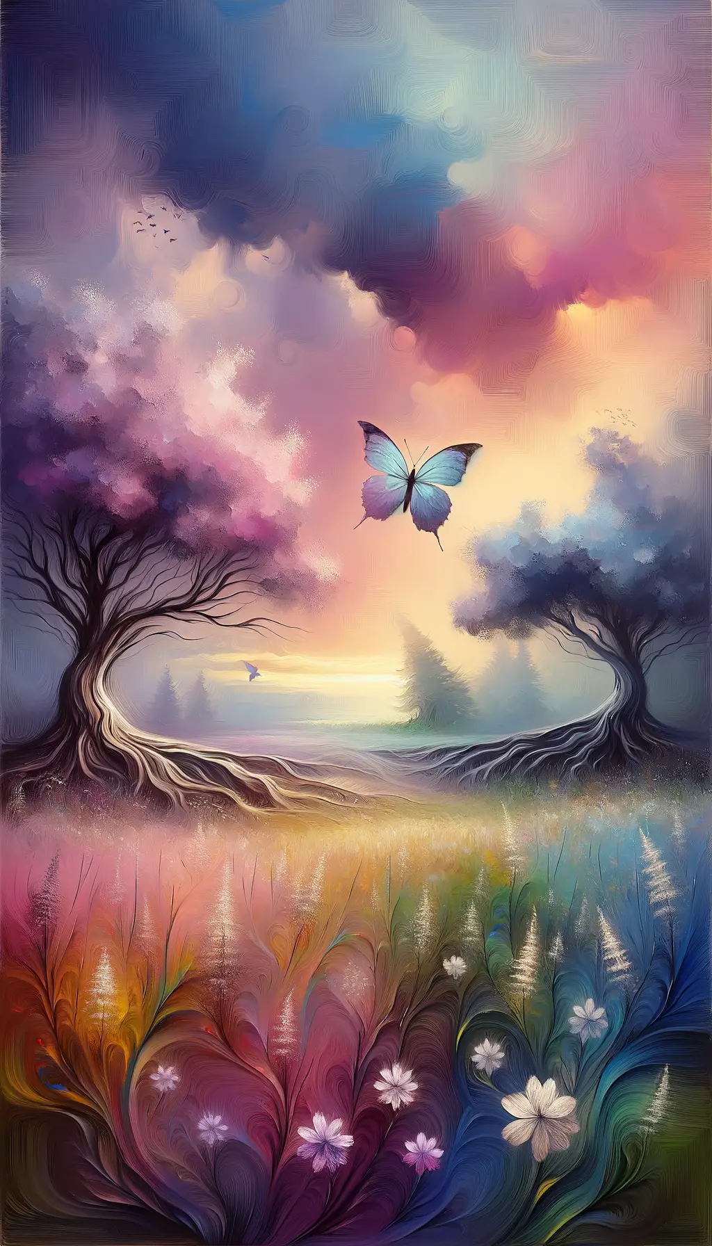 Whispers of Intertwined Shadows: Secrets Flutter in Lilac Skies