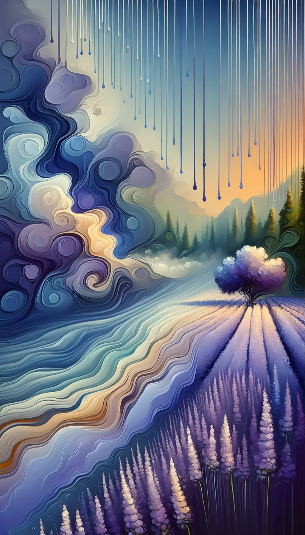 Whispering Lavender: Tranquil Blue Silence