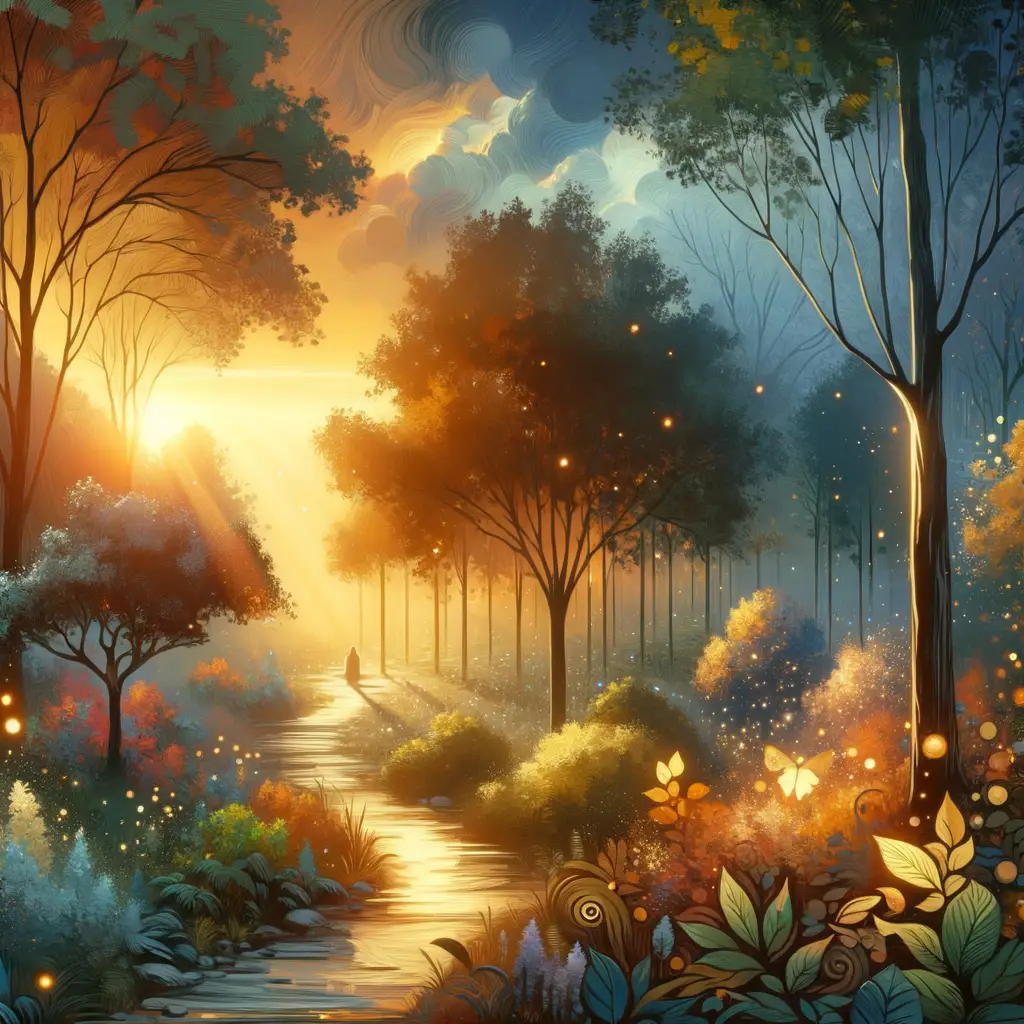 Sundown Serenity: A Garden of Healing