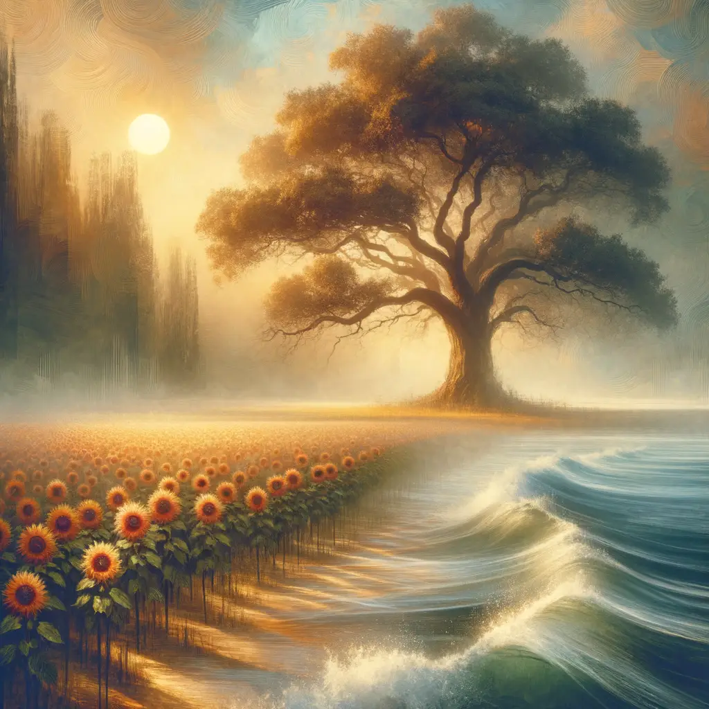 Whispers of Oak and Sunflower: Nature's Embrace