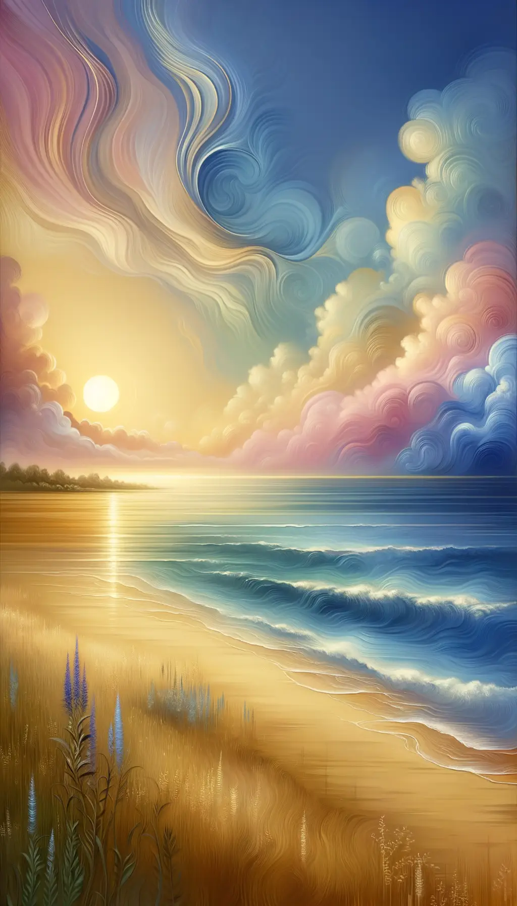 Gilded Sunrise: Embrace of Healing Meadows