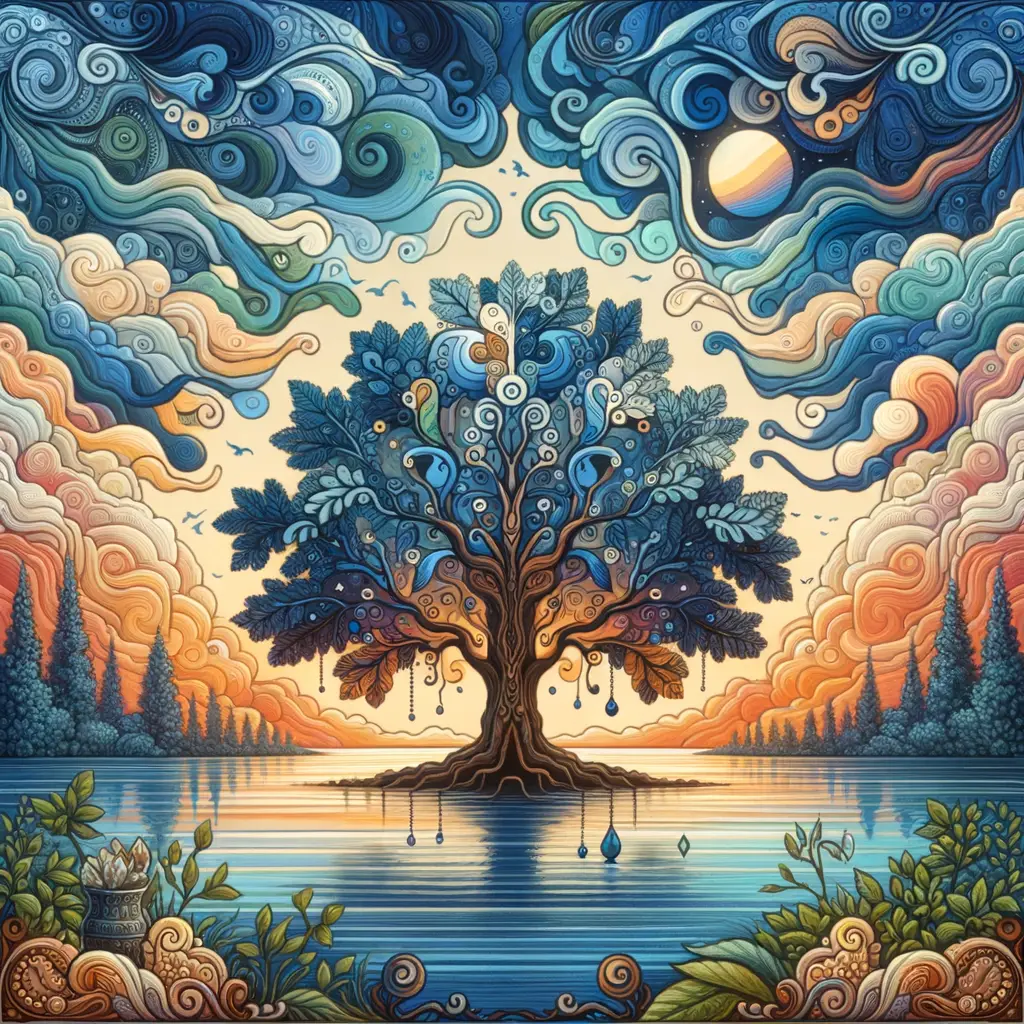 Whispers of the Empathic Oak: Sunset Serenity on the Open Sea