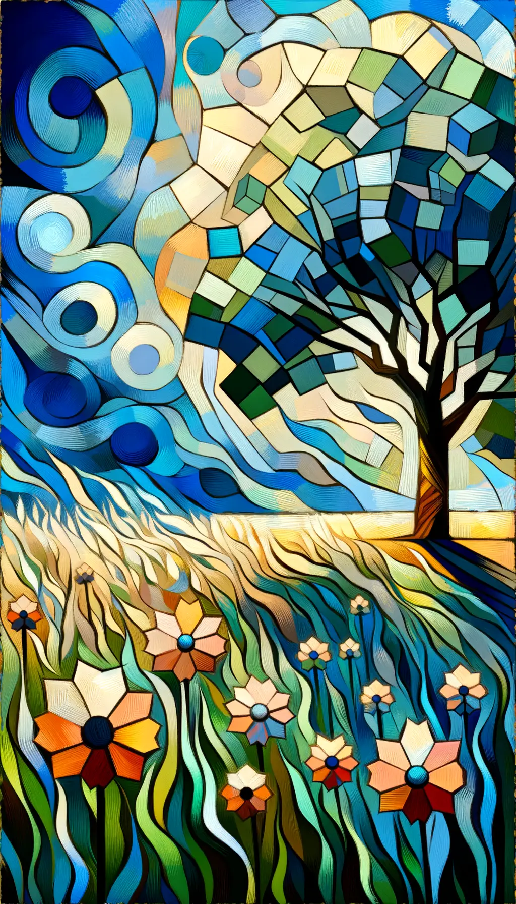 Resilience Blooms: A Cubist Therapy of Strength and Serenity