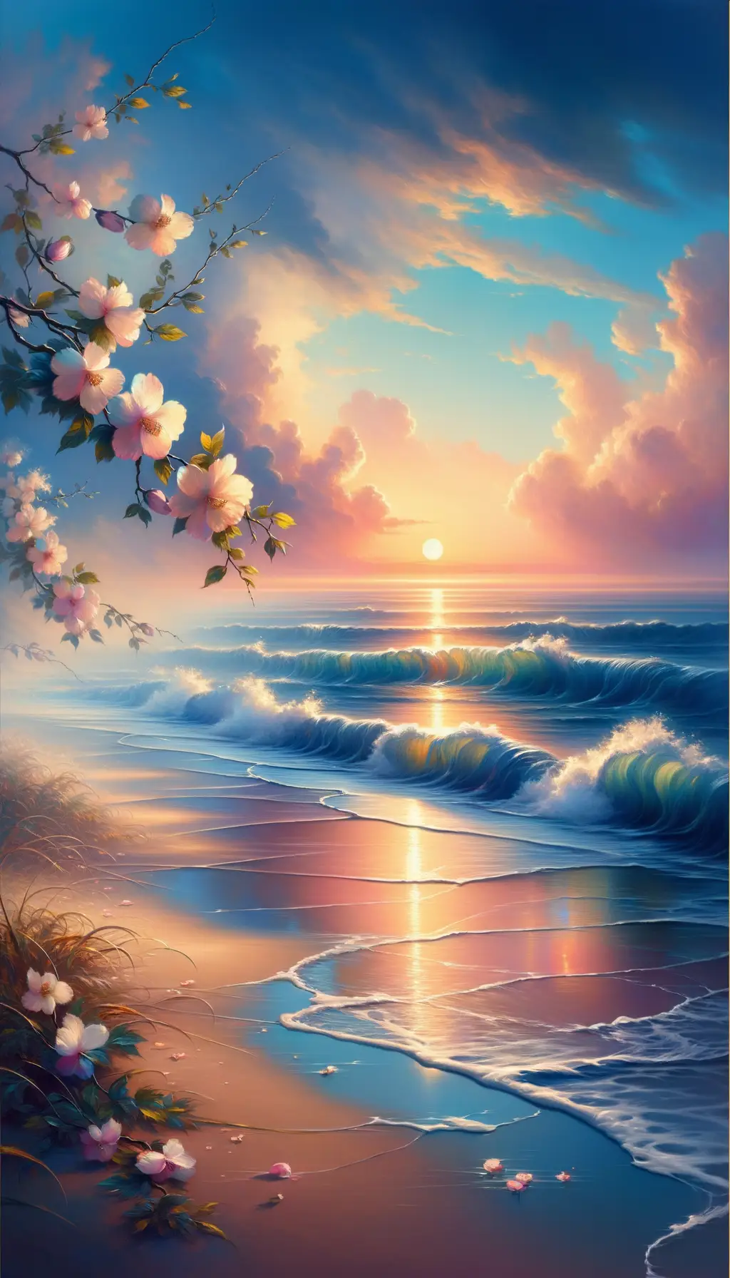 Gossamer Whispers: Sunset's Soft Embrace