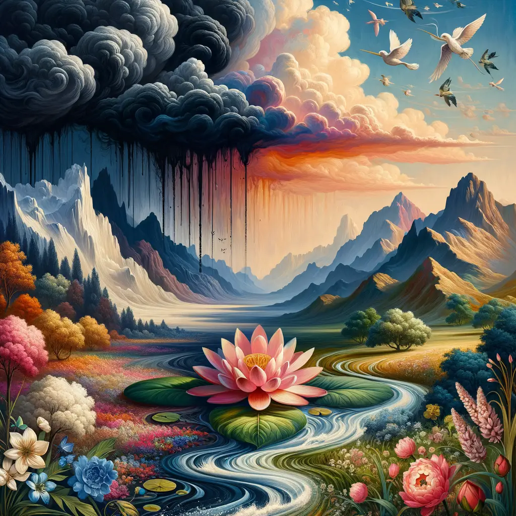 Whispers of Tranquility: Beneath the Storm's Weight