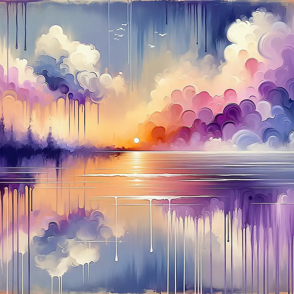 Dusk's Whisper: Lavender Dreams on Water's Mirror