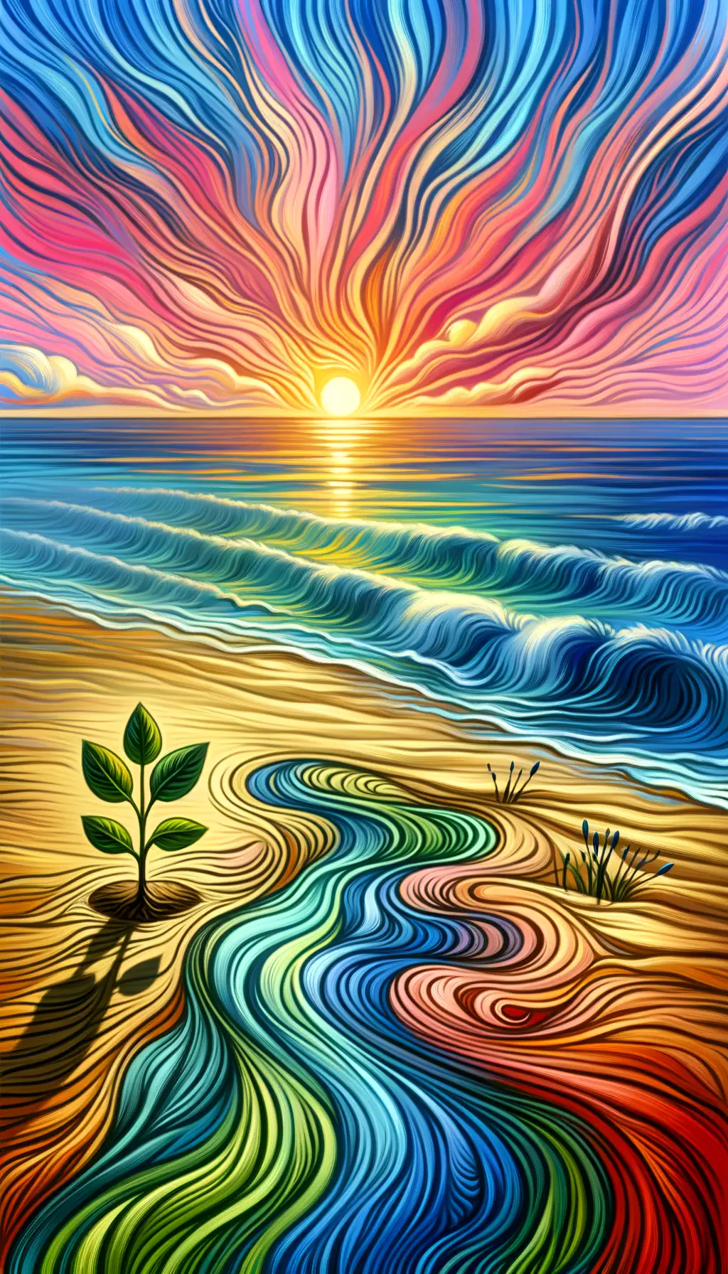 Sunset's Healing Embrace: Seeds of Resilience