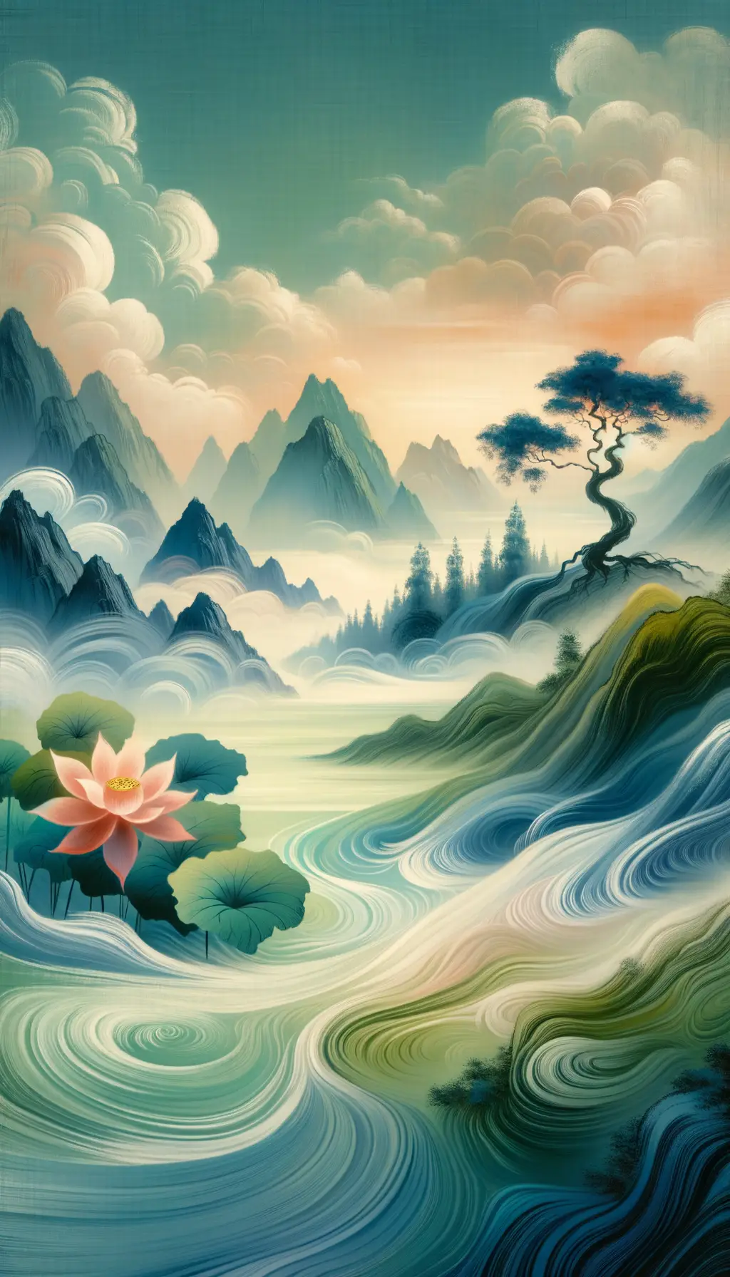 Title: Whispers of Resilience: Lotus Blooms Amidst Storm.