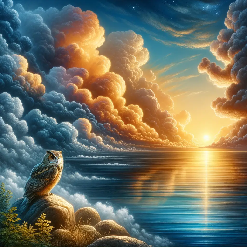 Whispers of Dawn: The Owl's Wisdom in the Sea of Tranquility