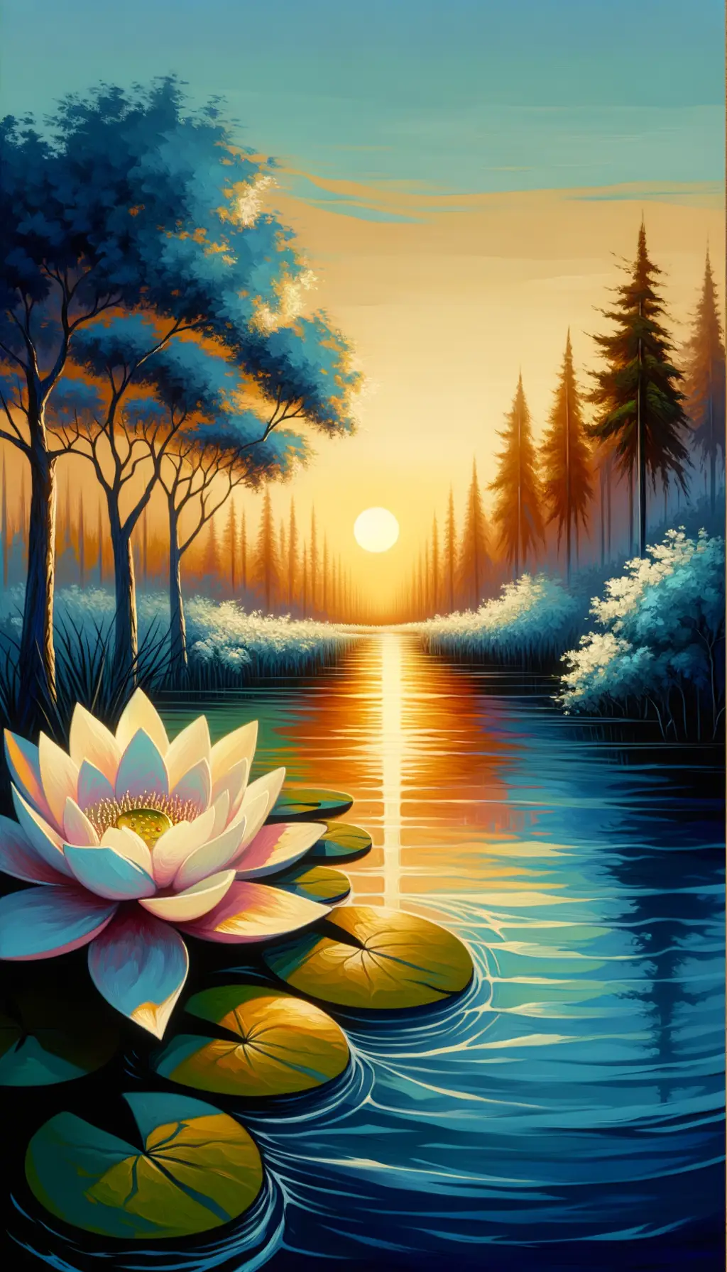 Whispers of Tranquility: Lotus Bloom at Sunset