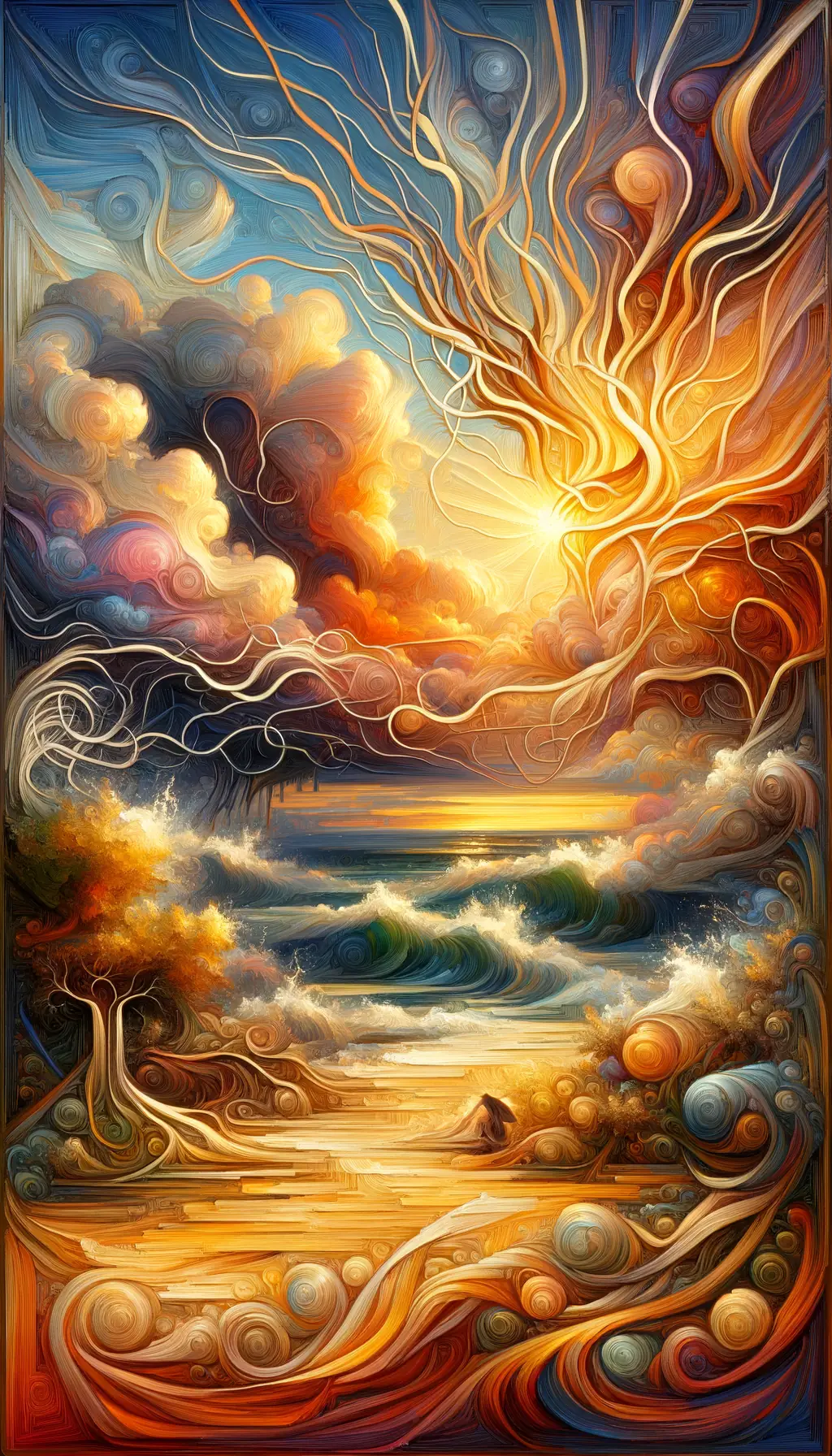 Whispers of Solace: Serenity Unraveling amidst Sunset's Embrace