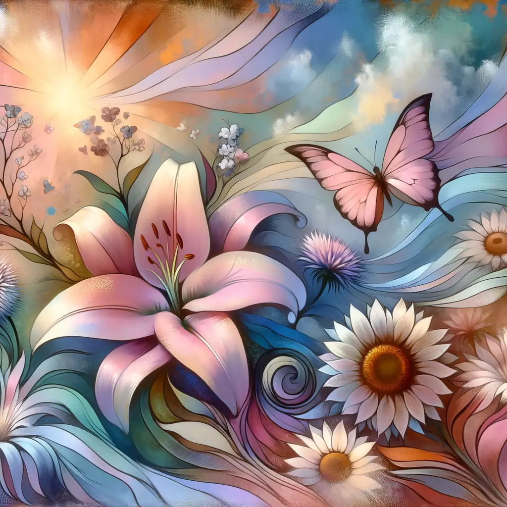 Whispers of Renewal: Blossoming Hearts in Ink Wash Symphony