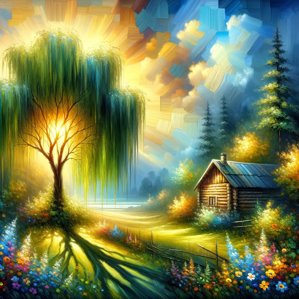 Whispers of the Willow: Embracing Shadows and Blooms