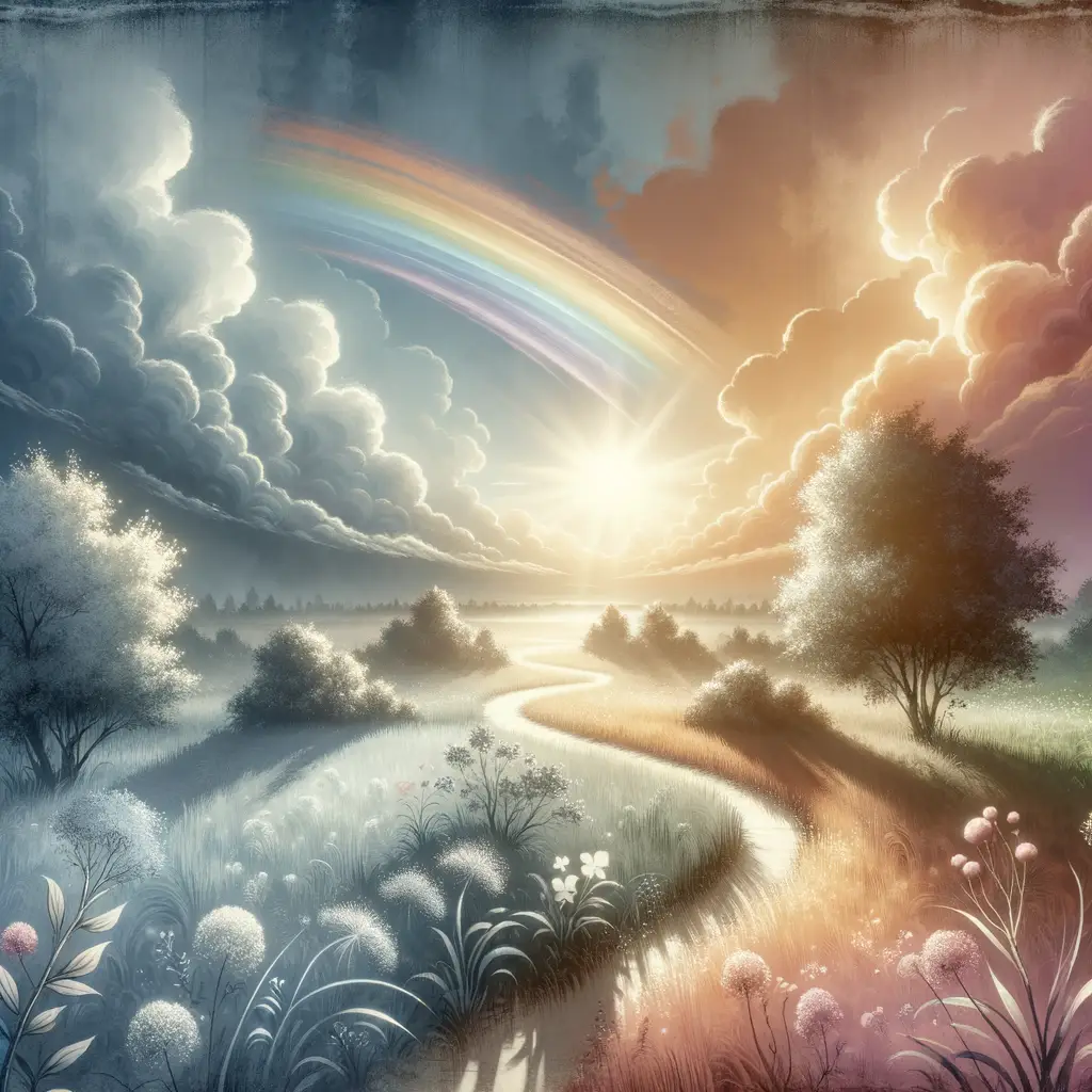 Whispers of Dawn: Emotions Blossom in Golden Ink Wash