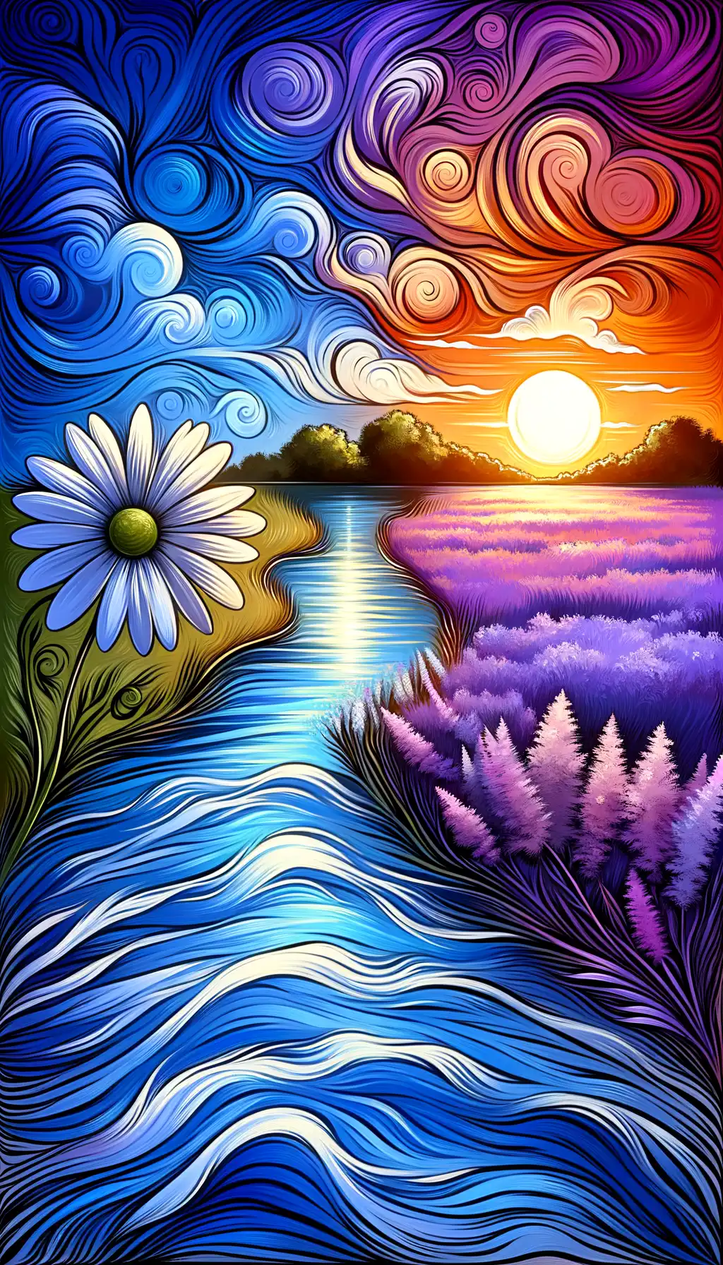 Whispers of Renewal: Sunset Serenity in the Lavender Fields