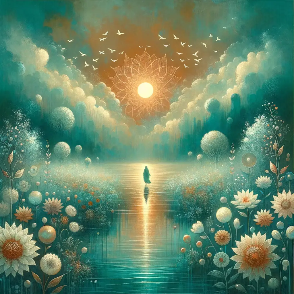 Whispers of Tranquil Dreams: Embracing Hope in Turquoise Blooms
