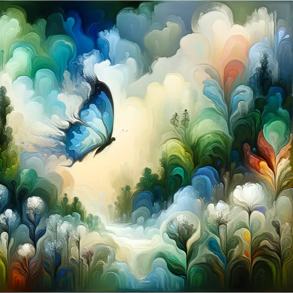 Infinity Blooms: Whispers of Metamorphosis in Tranquil Shades