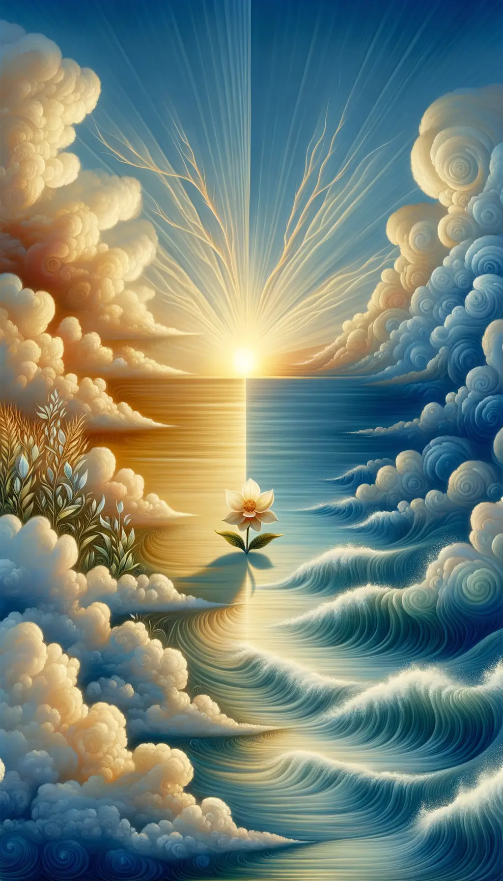 Sunrise of Serenity: Blossoming Tranquility