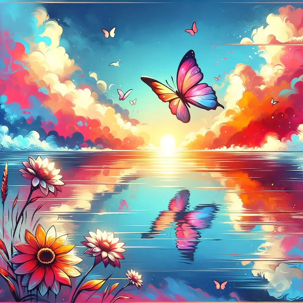 Reflective Rapture: Inner Blooms of Transformation