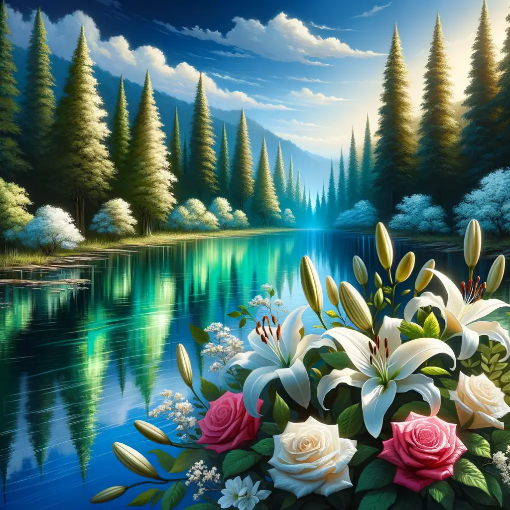 Whispers of Blooms: Resilience by the Azure Serenity