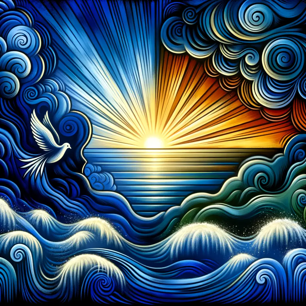 Whispers of Dawn: A Soul's Voyage Across the Azure Sea