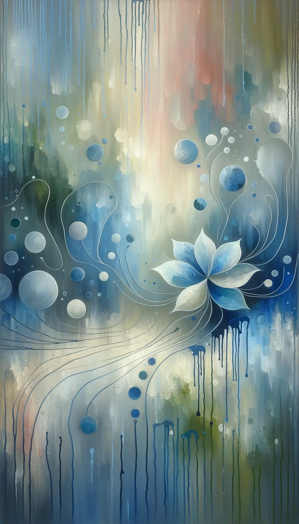 Ocean's Melody: Blooming Tranquility in the Raindrop Symphony