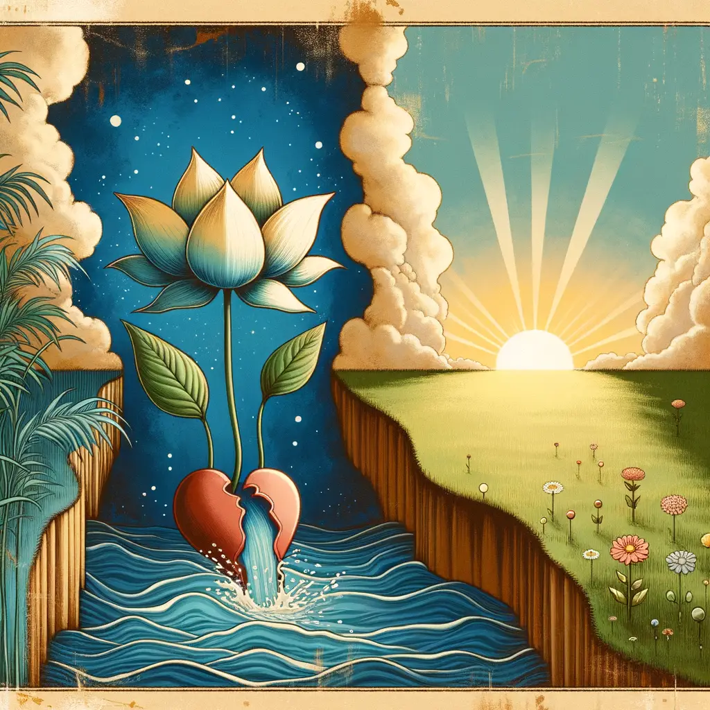 Whispers of Azure: Rebirth in the Meadow of Self-Discovery