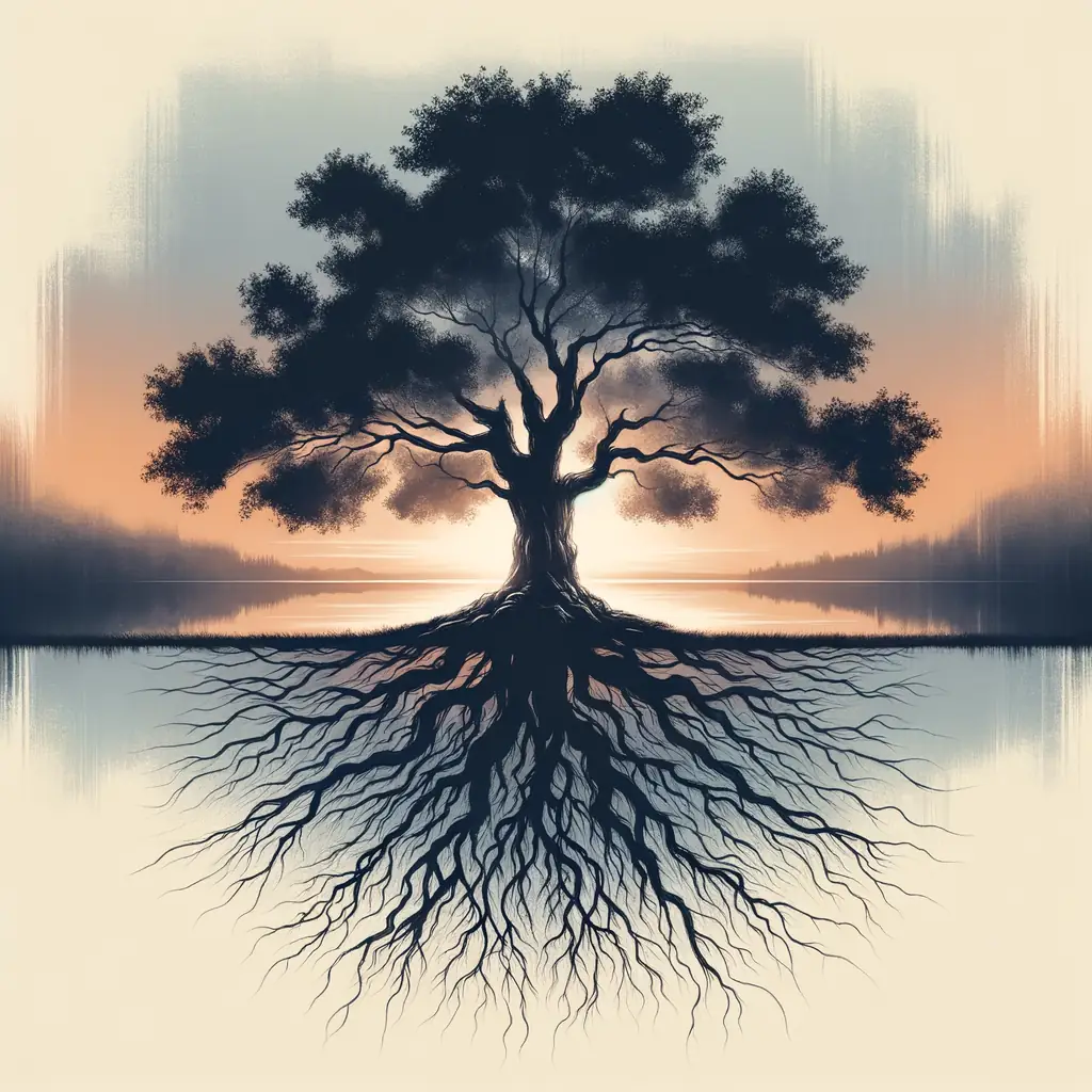 Shadows Embrace: Whispering Solace by the Tranquil Lake