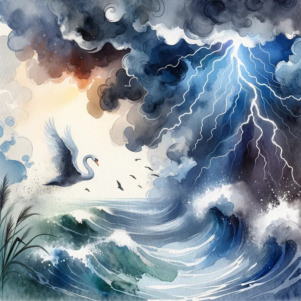 Tempestuous Tranquility: Swan's Voyage Through the Storm