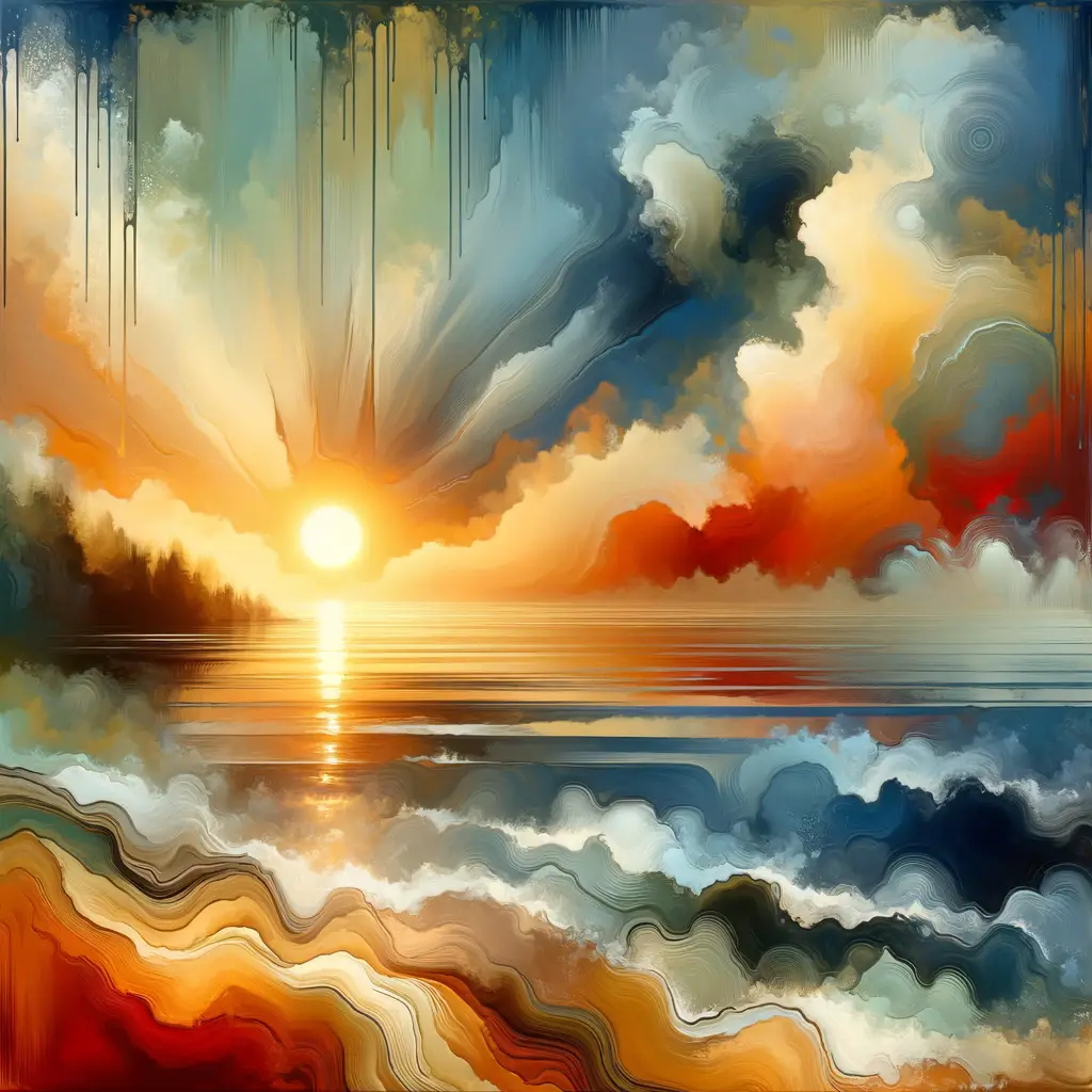 Ethereal Reverie: Whispers of Dawn on Pine-Clad Waves