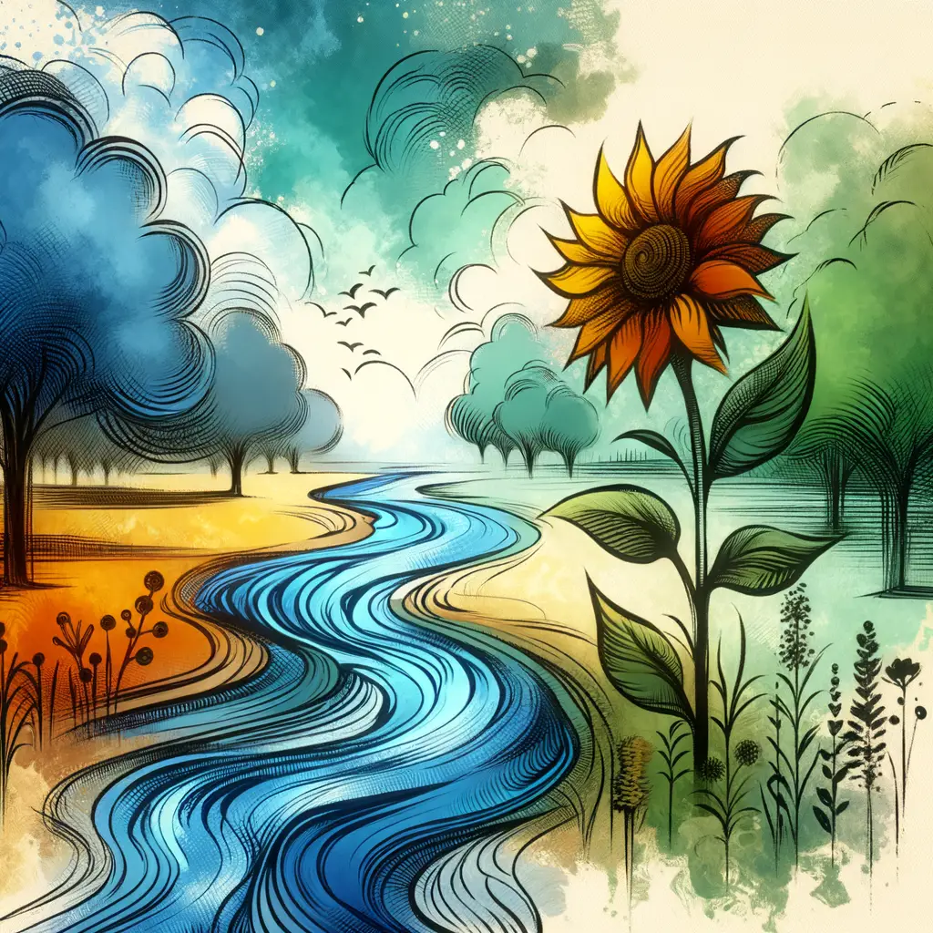 Songs of Sunflower: Whispered Wonders in Watercolors