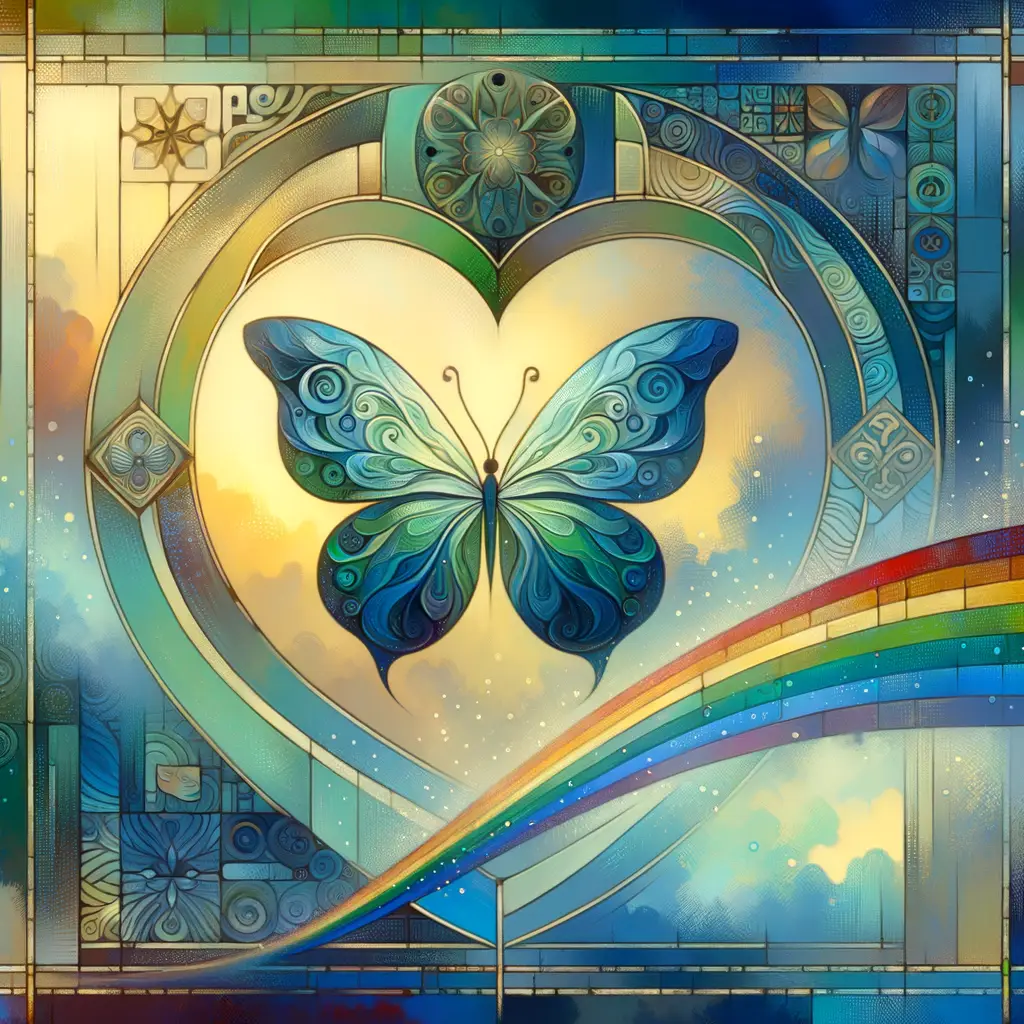 Spirit's Metamorphosis: A Butterfly's Prayer in Sacred Hues