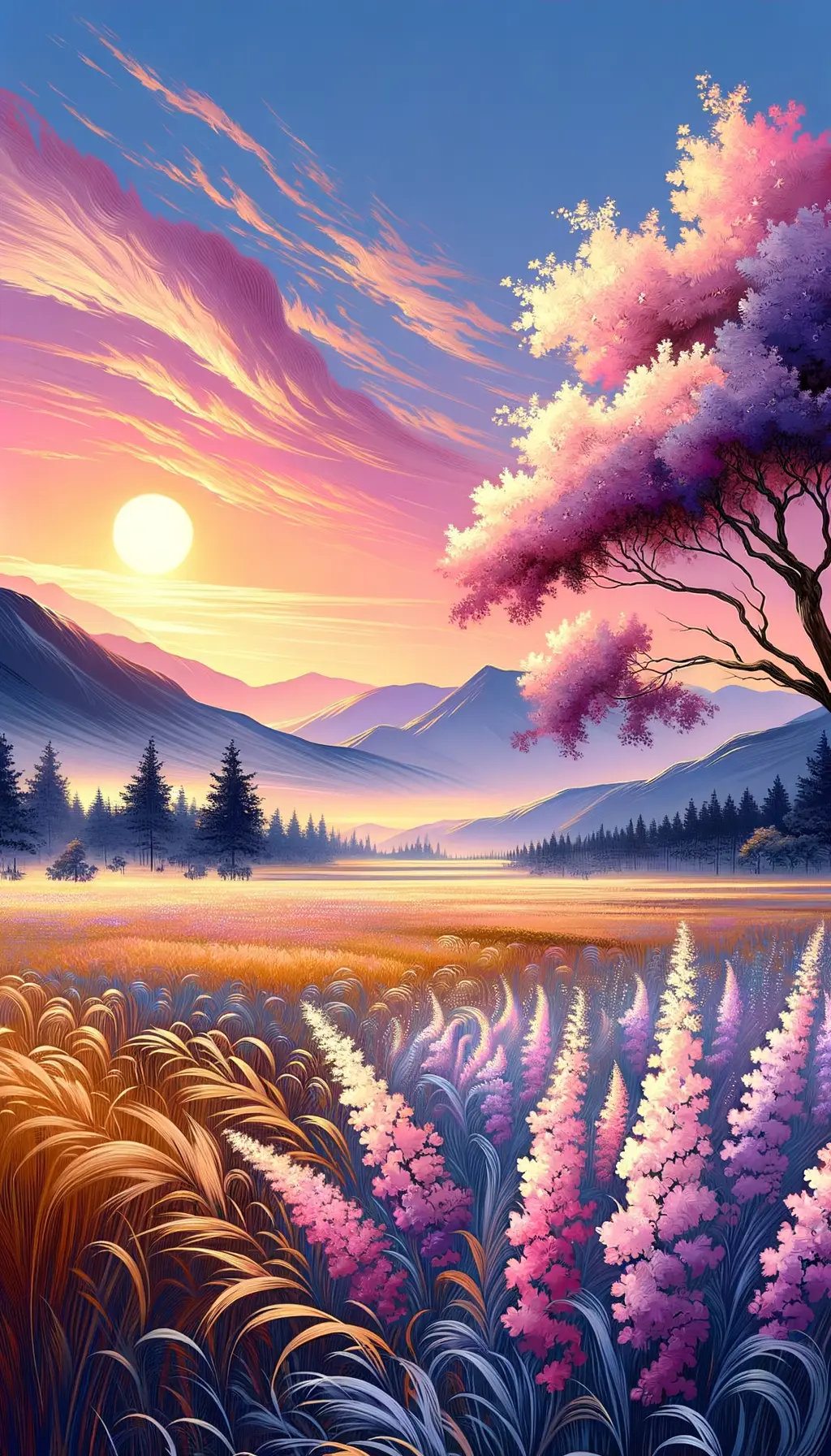 Twilight's Embrace: Ethereal Whispers in Lavender Meadows