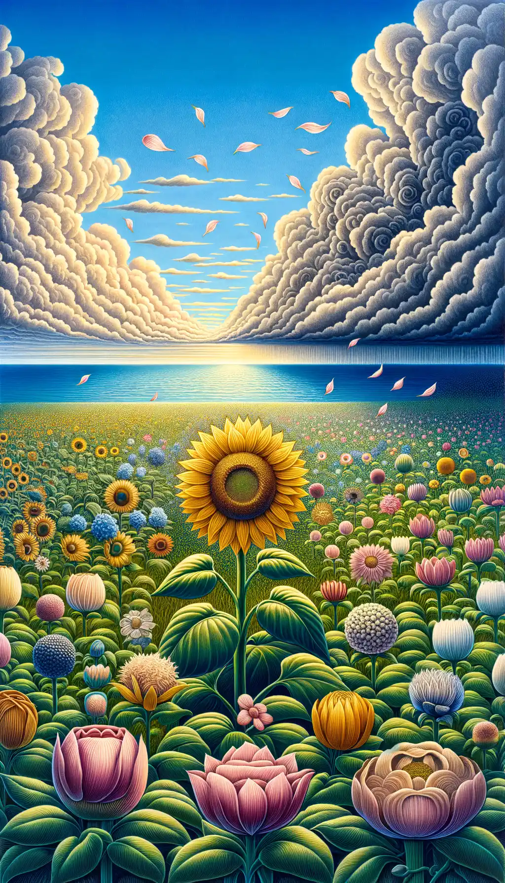Sunflower Reverie: Emotions in Bloom and Storm