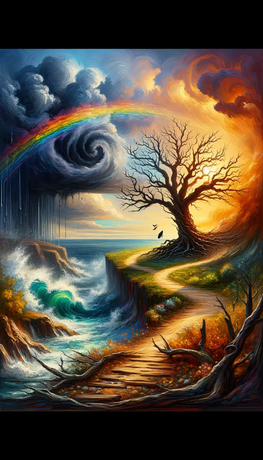 Whispers of Renewal: A Journey Through Storms and Rainbows