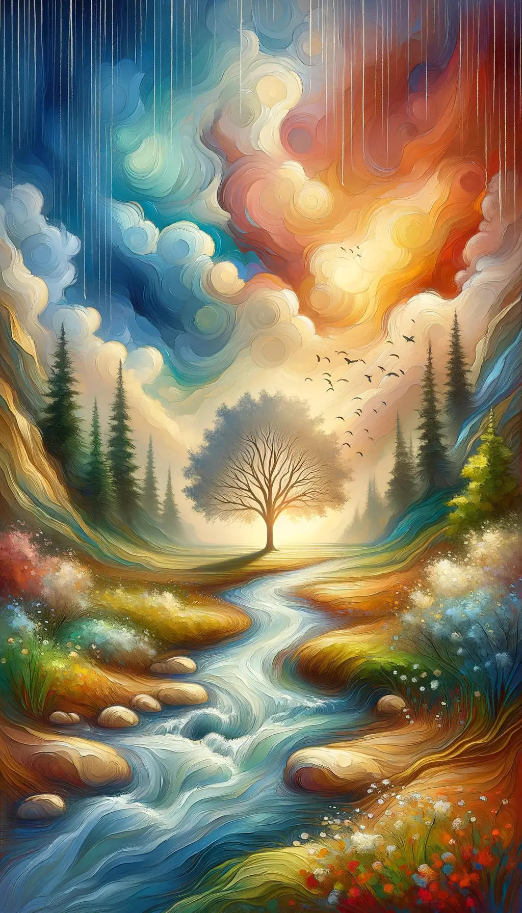 Ephemeral Wisdom: Rain Tree's Serenity Symphony