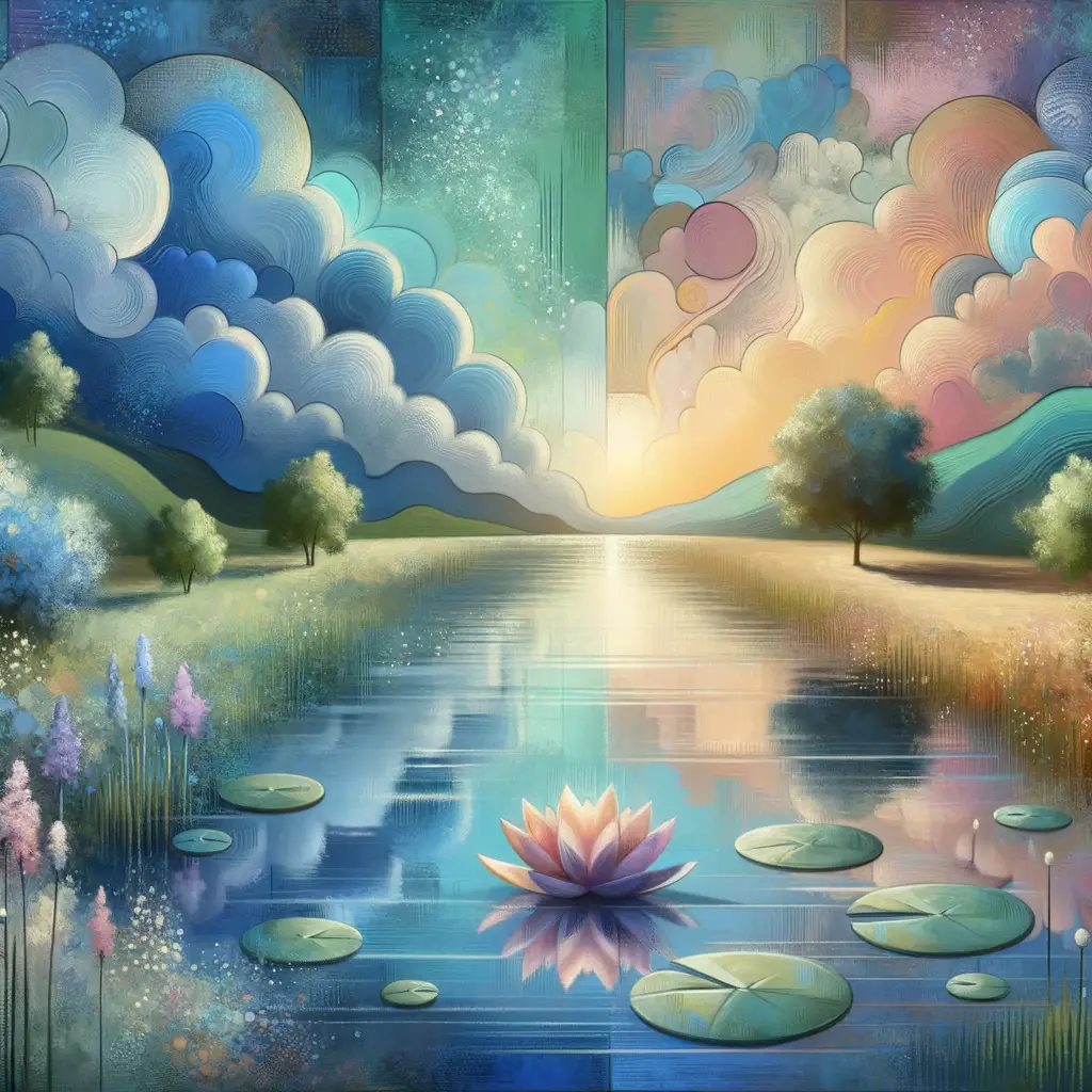 Ethereal Rebirth: Lotus Bloom in the River of Emotions