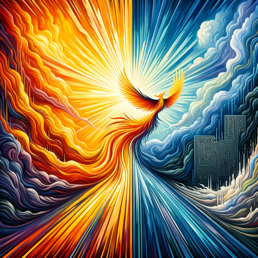 Phoenix's Illumination: The Labyrinth of Resurgence