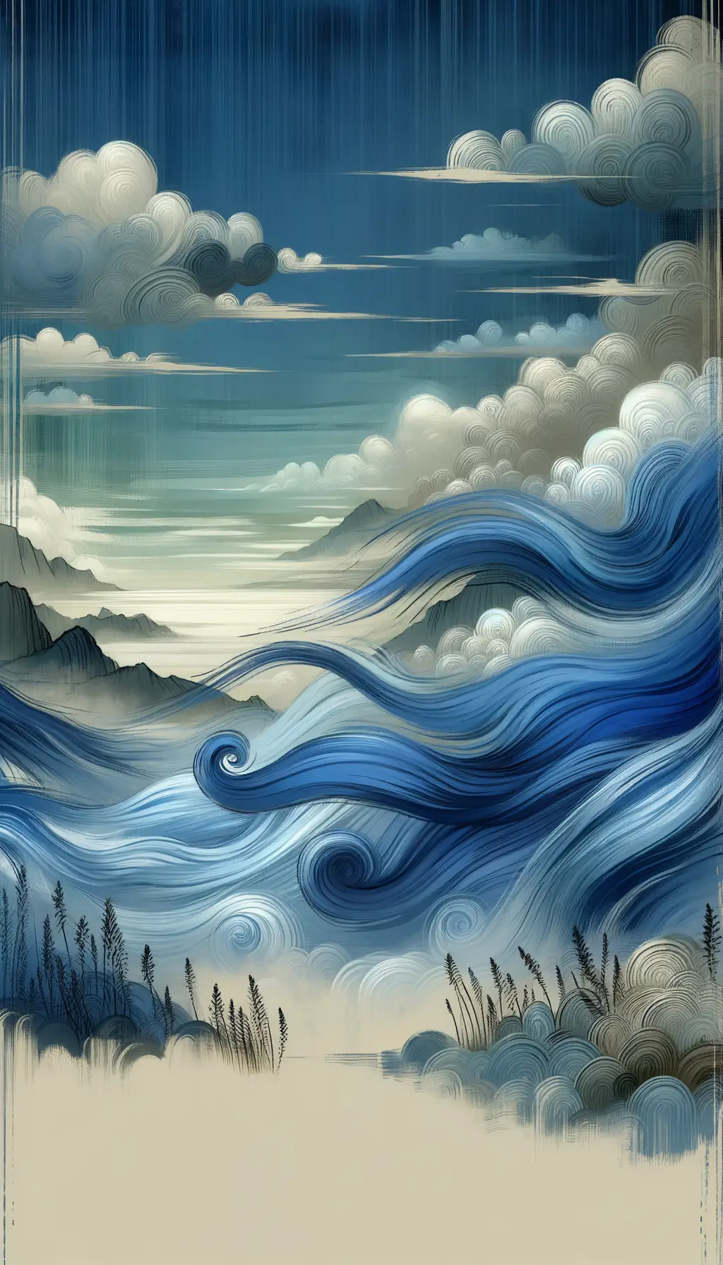 Whispers of Tranquil Wind: Azure Serenity Unfolding