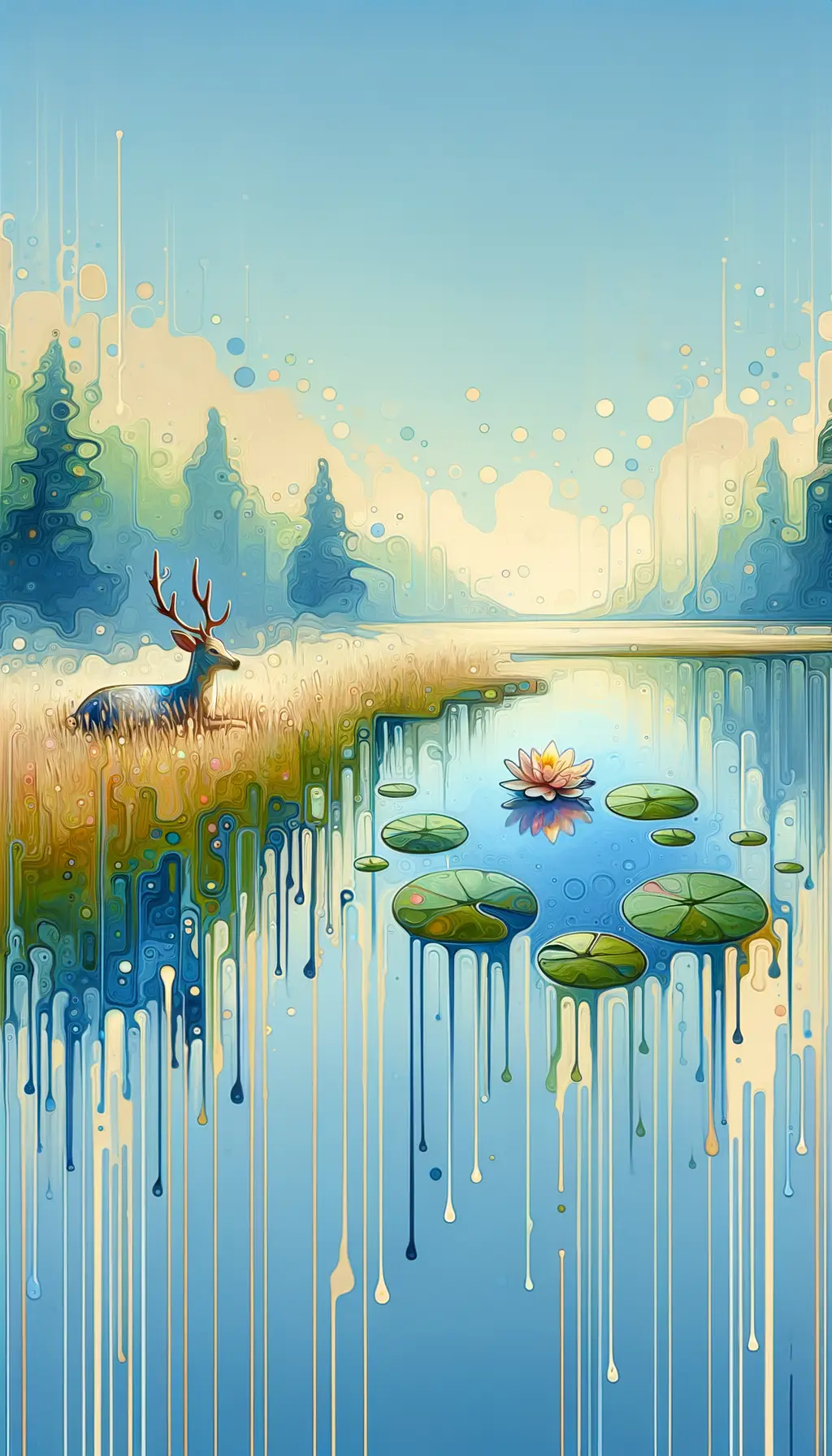 Solace's Blossom: Emotions Dripping through Tranquil Meadows