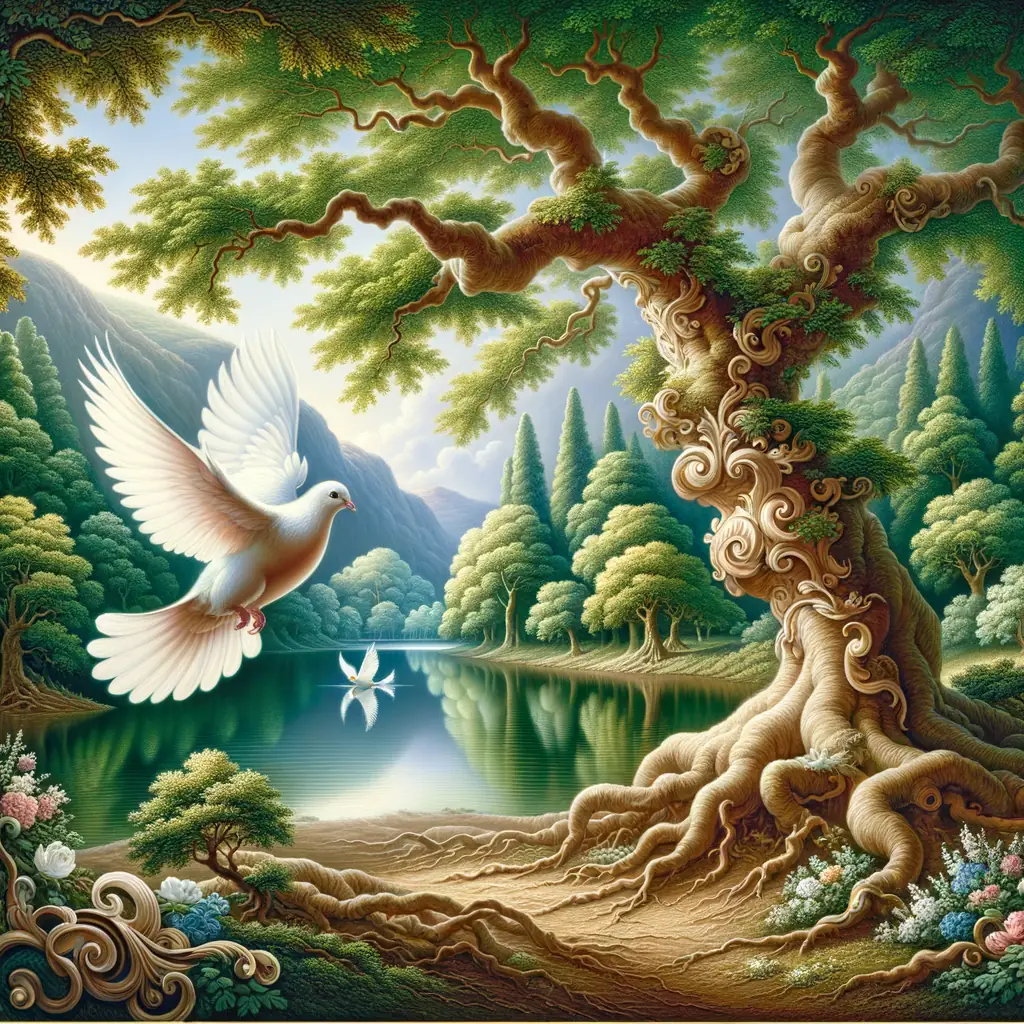 Serenade of Tranquil Resilience: Whispering Lake, Whistling Dove